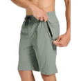 thumbnail image 4 of Xidunhg Men's Stretch Shorts Casual Classic Summer Beach Shorts Drawstring With Zipper Pocket Grey Green 34, 4 of 8