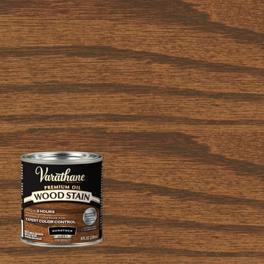 Gunstock, Varathane Premium Oil-Based Interior Wood Stain-211805, Half Pint, 4 Pack
