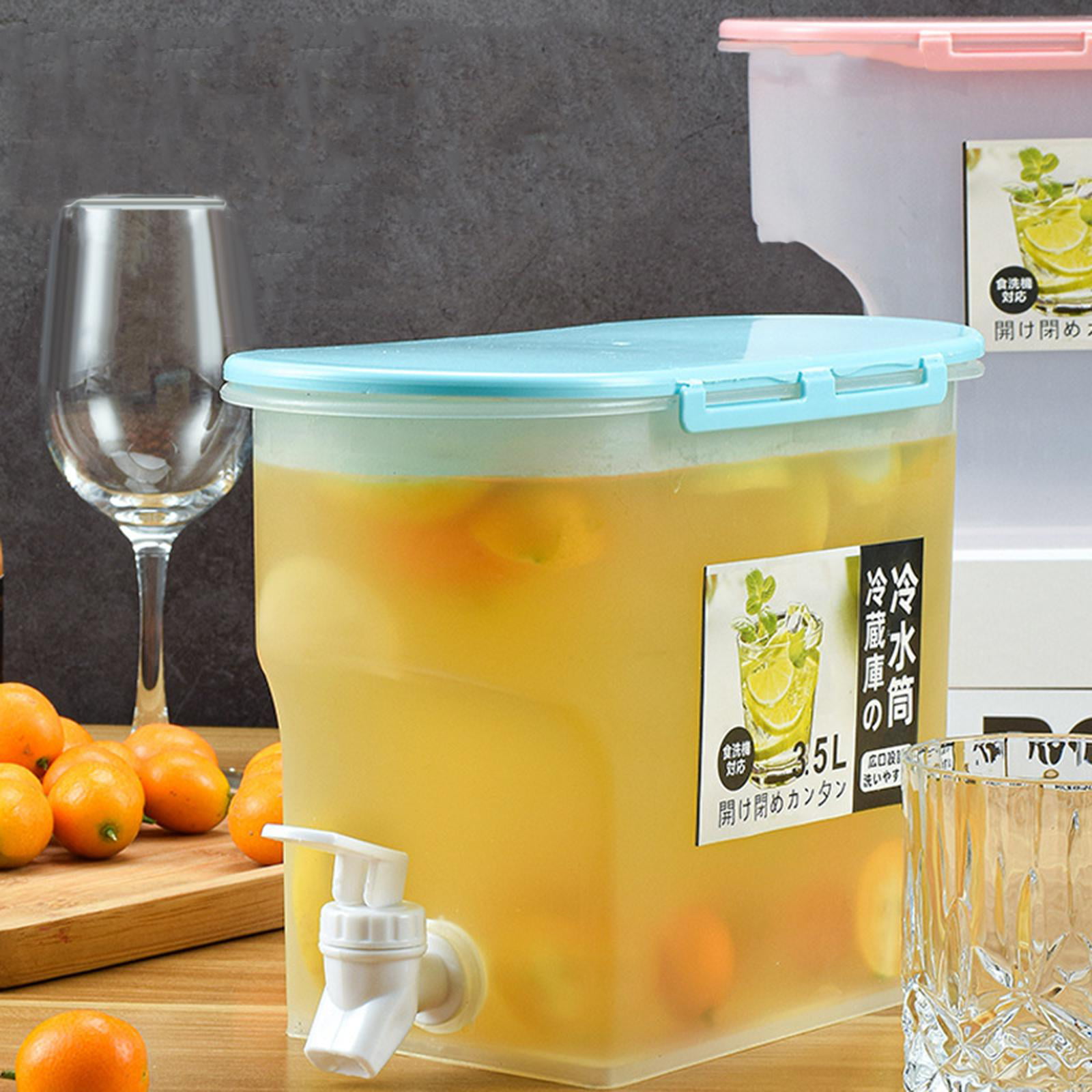 Large-capacity glass jar with faucet can be put in the refrigerator, sealed  cold water bucket, summer lemonade container