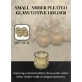 thumbnail image 6 of Serene Spaces Living Modern Brown Pleated Glass Votive Holder, Set of 4, Large, 6 of 6