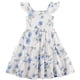 thumbnail image 1 of Vestido NUBEEHOHO azul con estampado floral con mangas escalonadas de 5 a 6 años, 1 of 6