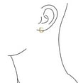 thumbnail image 3 of Bling Jewelry Womens Solitaire CZ Hoop Earrings Men Round Cubic Zirconia Rose Gold Sterling Silver, 3 of 6