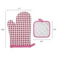 thumbnail image 7 of Unique Bargains Oven Mitts Pot Holders Heat Resistant Kitchen Gloves Peach 10.6x7.1nch, 7 of 7