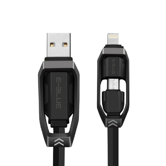 E-Blue Câble USB 2-en-1 Pomme/androï Noir - EMC003MGAA-NU