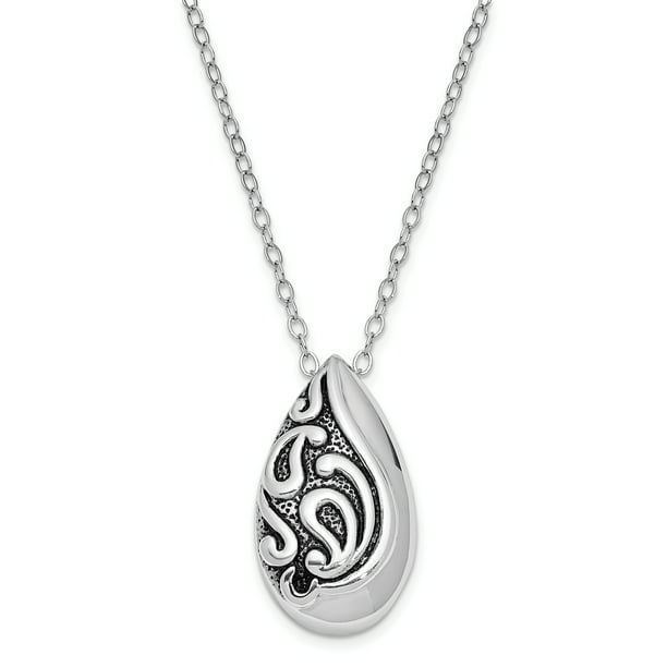 Primal Silver Primal Silver Sterling Silver Antiqued Teardrop Ash Holder 18inch Necklace