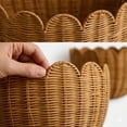 thumbnail image 6 of Scalloped Wall Basket Handwoven Natural Rattan Storage Organizer with Sturdy Metal Frame, Nordic Style Wicker Decor for Wall Storage, 6 of 7