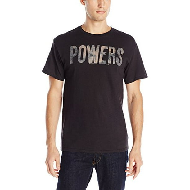 T-Shirt à Manches Courtes avec Logo Powers, Noir, 2X-Large