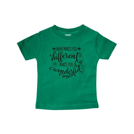 

Inktastic What Makes You Different Makes You Wonderful in Black Gift Baby Boy or Baby Girl T-Shirt