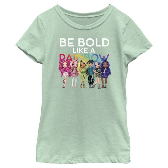 Girl's Rainbow High Be Bold Like a Rainbow Graphic Tee Mint X Large