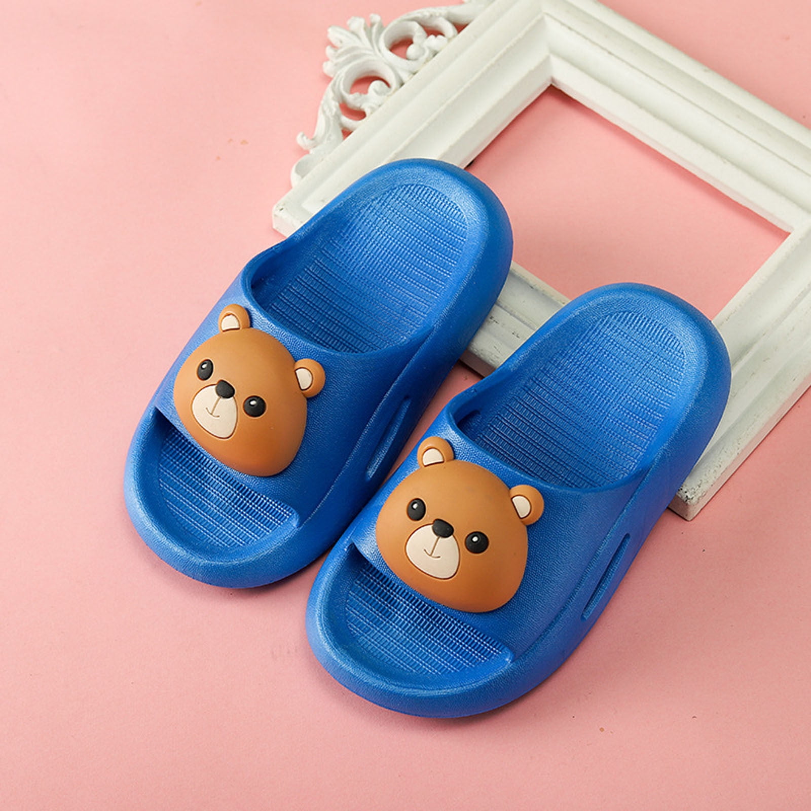 zanvin sandals for toddler Children Summer Animals Slippers Baby Bathing Shoes For Boys Girls In The Bathroom Summer Saving Clearance Blue