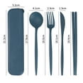thumbnail image 2 of 4 set Reusable Utensils set with Case, Portable Wheat Straw Cutlery Set, Chopsticks Knife Spoon Fork, Travel UtensilsStyle:Style 1;, 2 of 4