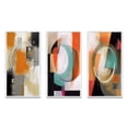 thumbnail image 2 of Designart "Patterned Abstractions V" Modern Geometric Framed Wall Art Set Of 3 - Green Abstract Frame Canvas Set For Living Room Decor, 2 of 7