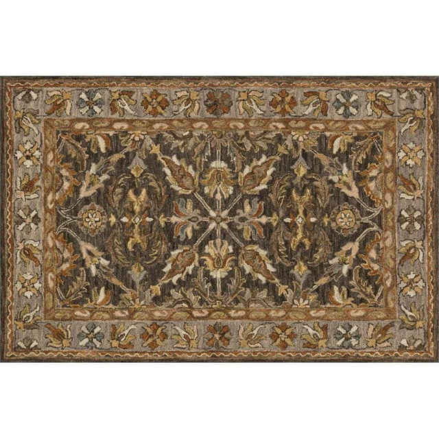 Loloi Victoria 9'3" x 13' Hand Made Wool Rug in Dark Taupe and Gray