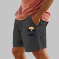 thumbnail image 1 of Sentmoon Shorts Men Lightweight Summer Straight Elastic Waist Swim Trunks Palm Tree Print Workout Shorts Side Pockets 2025 Athleisure for Weekend Outings Black XL, 1 of 4