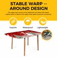 thumbnail image 4 of Red Christmas Table Cloths for 5 Foot Rectangle Tables, Snowman Xmas Tree Coastal Snowflake Starfish Patio Waterproof Elastic Fitted Tablecloths, Washable Rectangular Table Cover for Camping, 4 of 8