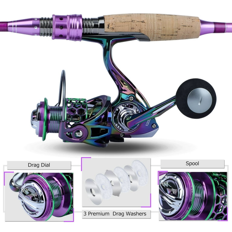 Sougayilang 4 Section Portable Fishing Rod and 1000-3000 Series Spinning Reel Combo, Size: Rod and 3000 Series Reel