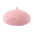 thumbnail image 2 of dianhelloya Women Winter Beret Vintage Solid Color Thick Knitted Decorative Sweet Style Painter Hat Dome Soft Anti-slip Lady Cap Party Prom Lady Hat Pink, 2 of 8