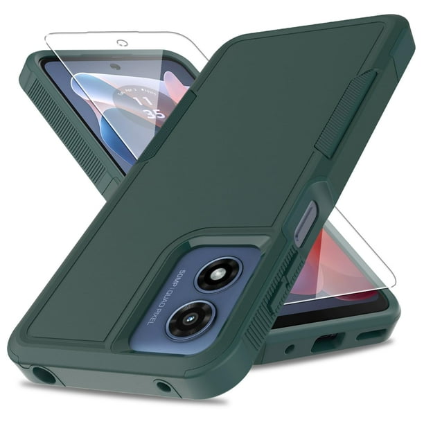Funda Yuanming Moto G Play 2024 de grado militar con protector de pantalla