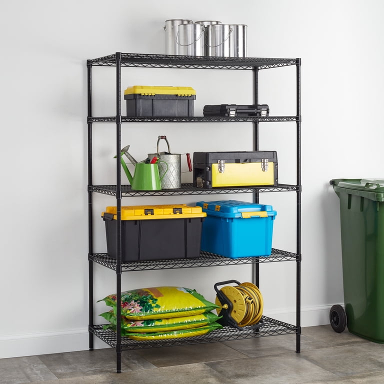 Hyper Tough Black Wire Shelf 5-Tier Heavy Duty 72