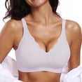 thumbnail image 1 of COMVALUE Womens Wireless Bras Push Up Support Full Coverage Bralettes No Underwire Bra Comfortable Everyday Seamless Tshirt Bras (Light Purple, M), 1 of 6
