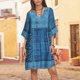 thumbnail image 2 of Vestido Bohemio Floral Vestido Retro Con Cuello en V Mini Vestidobohemio Vintage Con Cuello en V Suelto Media Manga Estampado Hasta El Tobillo Vestido Odeerbi ODB116694, 2 of 8