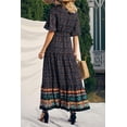 thumbnail image 2 of Vestido PRETTYGARDEN Maxi Boho Floral Negro con Escote en V M, 2 of 8