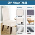 thumbnail image 4 of Dining Chair Covers Velvet Stretch Chair Covers for Dining Room Set of 4 Parson Chair Slipcovers Chair Protectors Covers Dining, Soft Thick Solid Velvet Fabric Washable, Ivory, 4 of 6