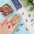 thumbnail image 3 of 1 Box 120Pcs 4 Colors Alloy Enamel Pendants Cadmium Free & Lead Free Awareness Ribbon Shape Light Gold Plated Mixed Color 20x10x2mm Hole: 2mm 30pcs/color, 3 of 5