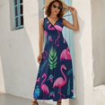 thumbnail image 2 of Flamingo Pattern Sleeveless Dress Female Clothing Dress Women Summer 2025 Dress, 2 of 7