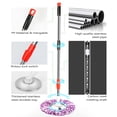 thumbnail image 4 of Mirdinner Spin Mop and Bucket Wringer Set, 360° Mop Bucket System with 4 Microfiber Mop Replacement Heads, Stainless Steel Bucket,  Floor Cleaning for Home, Black/Red, 4 of 9