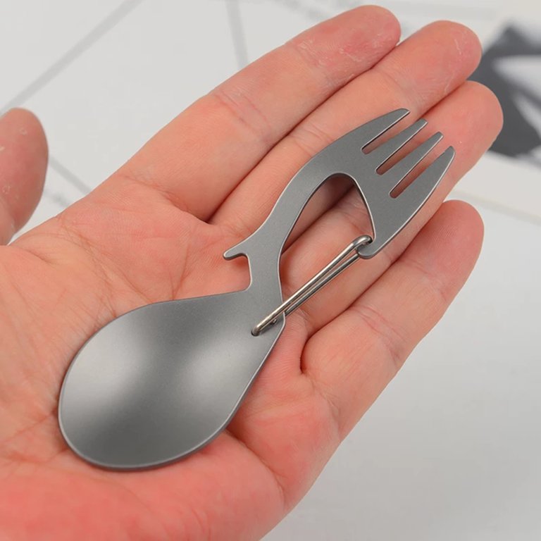 Titanium Camping Spoon - 21.5cm Long Handle, Lightweight (22g) Outdoor Tableware