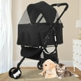 thumbnail image 7 of CL.HPAHKL 3 in 1 Dog Stroller for Medium Small Dogs Cats, 3 Wheels Folding Cat Stroller Pet Stroller with Removable Carrier, Portable Dog Cat Cage Jogger Stroller Lightweight for Travel, 7 of 7