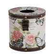 thumbnail image 2 of Household Office Retro Vintage Printed Wooden PU Tissue Box Storage Holder Superior Craftsmanship, 2 of 8