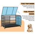 thumbnail image 3 of Escape-Proof Robust Pet Kennel, Double-Door Foldable Dog Cage with Casters & Pull-Out Waste Tray, 3 of 8