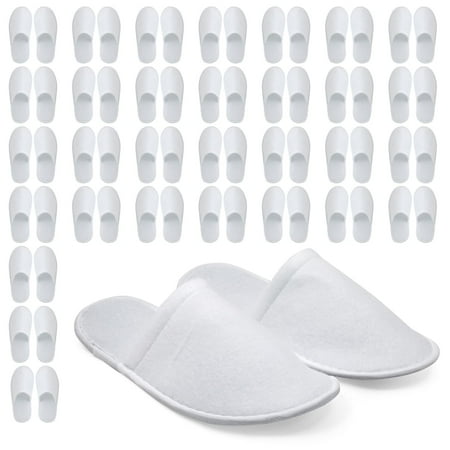 

WOVTE Non-Slip Disposable Slippers Closed Toe for Hotel Guest and Spa (24 Pairs)
