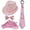 Pink, variant on 4 Pcs Set Glitter Performance Props, Shiny Stage Show Outfits, Pre Tied Festive Bowtie Hat Outfit, Holiday Masquerade Theme Costume Accessories Set with Sparkling Sequins for Disco Parties