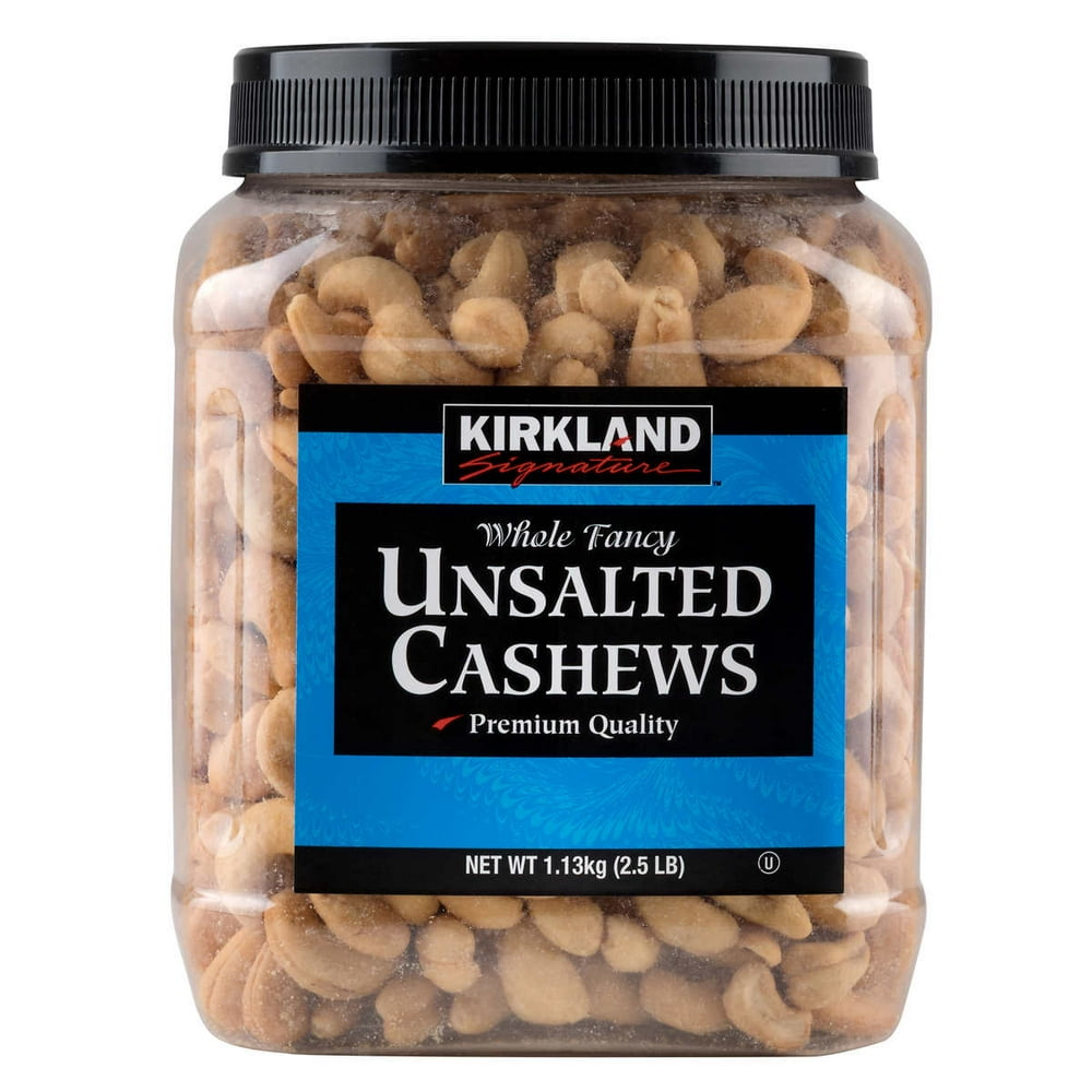 Kirkland Signature Whole Fancy Unsalted Cashews, 2.5 lbs