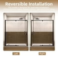 thumbnail image 5 of Pivot Shower Door, 56-60" W X 71" H Swing Glass Shower Door With 1/4"(6mm) Clear SGCC Tempered Glass, Magnetic Closing, Matte Black, 5 of 9