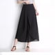 thumbnail image 1 of Pantalones anchos y sueltos para mujer, pantalones ajustados recortados, culottes de gasa, pantalones casuales de cintura alta, delgados, de talla grande para chicas gorditas, 1 of 5