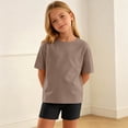 thumbnail image 6 of Edvintorg Summer Outfits for Girls Two Piece Crew Neck Short Sleeve Casual Shirts and Shorts Kids Clothes Girls Size 5-16, 6 of 8
