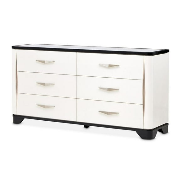 Tuxedo 6-Drawer Dresser with Side Cabinets - Piano Keyboard