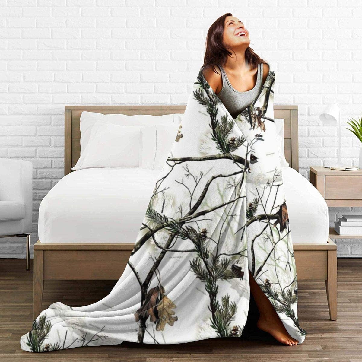 White Realtree Camo Throw Blanket Super Soft Lightweight Warm for Couch Travel Chair All Season Premium Bed Blanket 40 X 50 Inches Walmart