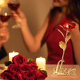thumbnail image 3 of Regalo para mujer JM chapado en oro rosa de 24 quilates rosa eterna 1 pieza rojo, 3 of 5