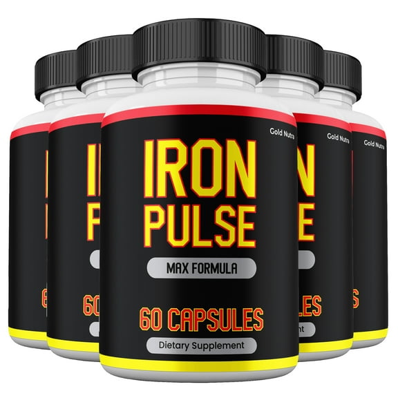 Iron Pulse Supplemement, High Potency Pills, All Natural Formula for Men IronPulse Capsules, 5 Months Supply (5 Pack)