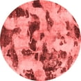 thumbnail image 1 of Ahgly Company Indoor Round Abstract Red Modern Area Rugs, 4' Round, 1 of 4
