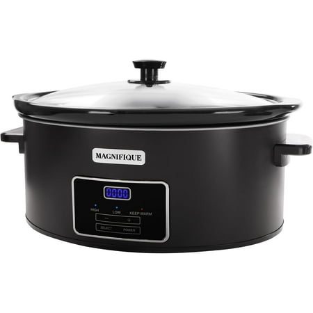 8 Quart Programmable Slow Cooker Kitchen Appliances Perfect Kitchen Small Appliance for Family Dinners Black Stainless Steel
