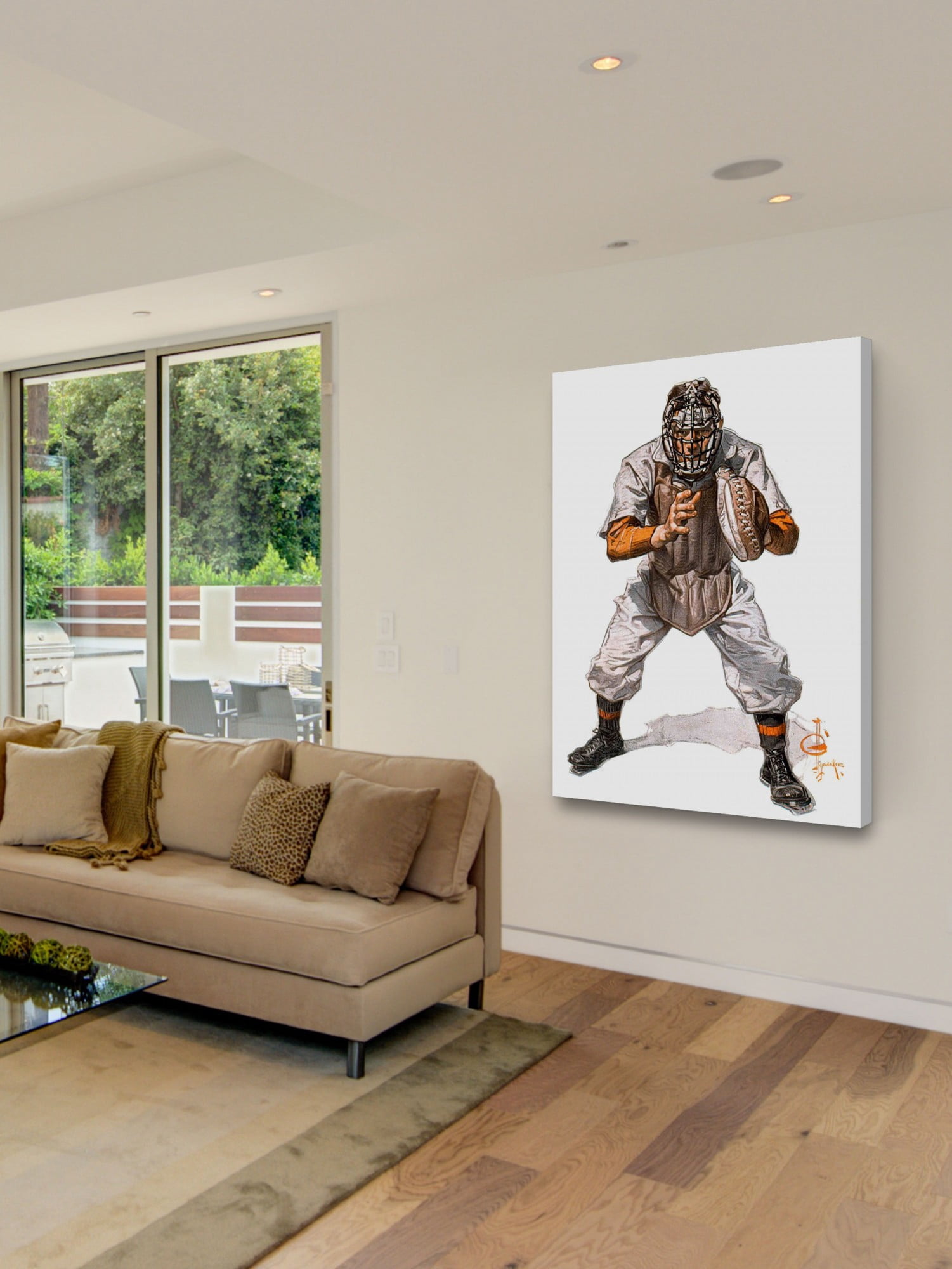 Marmont Hill Baseball Catcher by J.C. Leyendecker Painting Print on Canvas