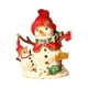 thumbnail image 4 of Caja de baratijas con forma de muñeco de nieve de Navidad Hugo joyero esmaltado con bisagras 5,5 cm x 5 cm x 8 cm, 4 of 10