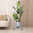 thumbnail image 5 of Simple Plant Rolling Stand Iron Flowerpot Plant Tray Rack Black with 4 Wheels, 5 of 13