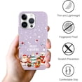 thumbnail image 5 of Christmas Purple Print Phone Case for iPhone 16 Pro Max 6.9", with Aesthetics Pattern Design Soft TPU Silicone Xmas Cases, Shockproof Bumper Protector Camera Girls Women Cover, Bear, 5 of 6